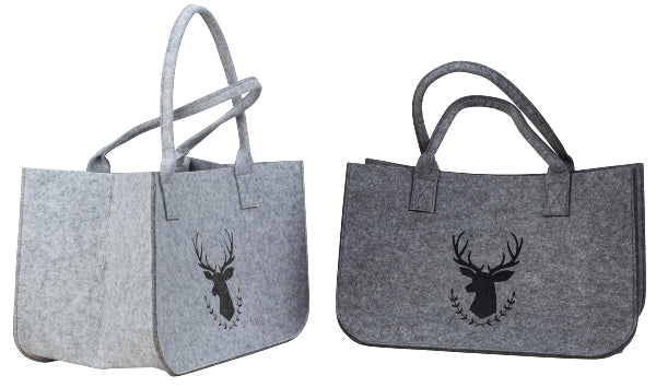 Elegant felt shopper bag with deer design | Handmade, robust - ideal for stylish shopping