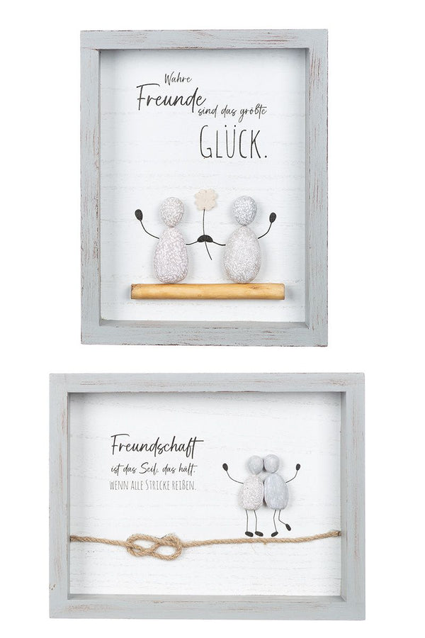 Set van 4 stenen afbeeldingen liefde/de mooiste manier - twee varianten van inspirerende muurkunst