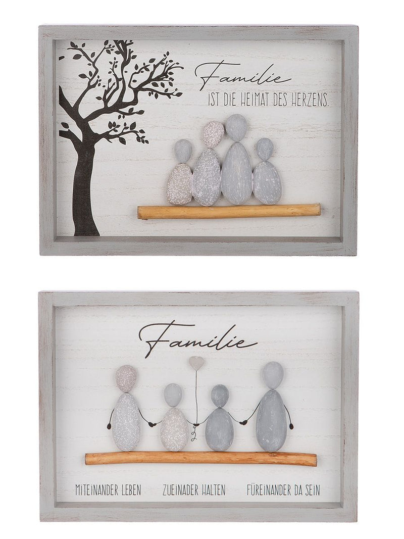 Set of 4 stone pictures love/the most beautiful way - two variants of inspirational wall art