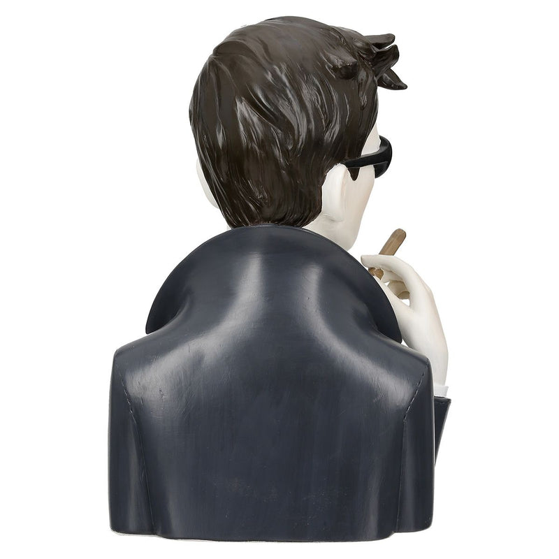 Decorative figure gentleman with cigar in grey and black