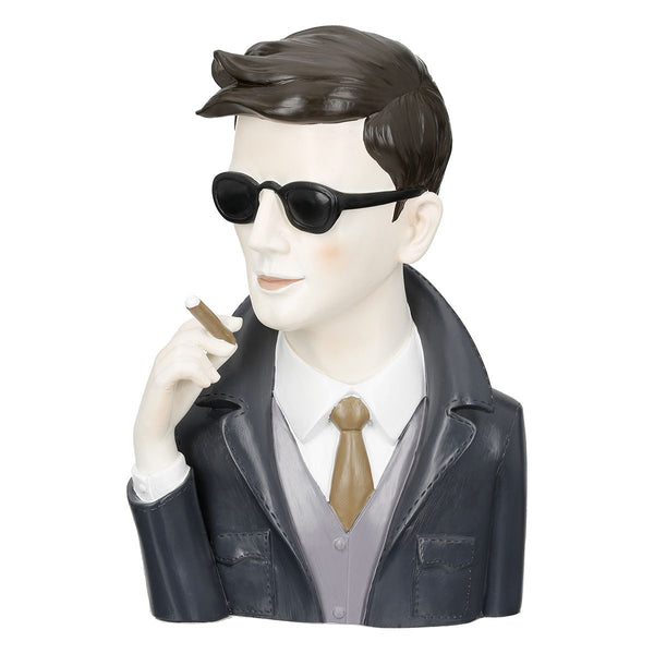 Decoratief figuur heer met sigaar in grijs en zwart