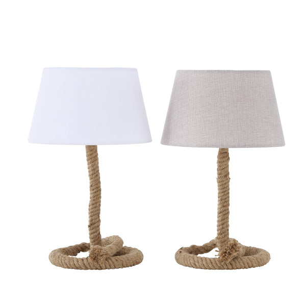 Maritime table lamp Rope Design with textile shade set of 2