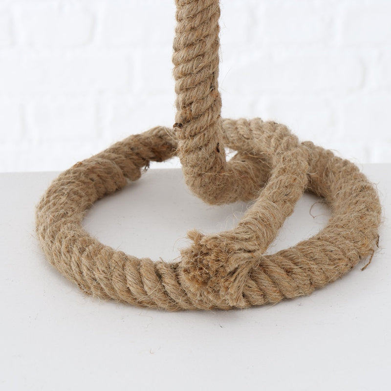 Maritime table lamp Rope Design with textile shade set of 2