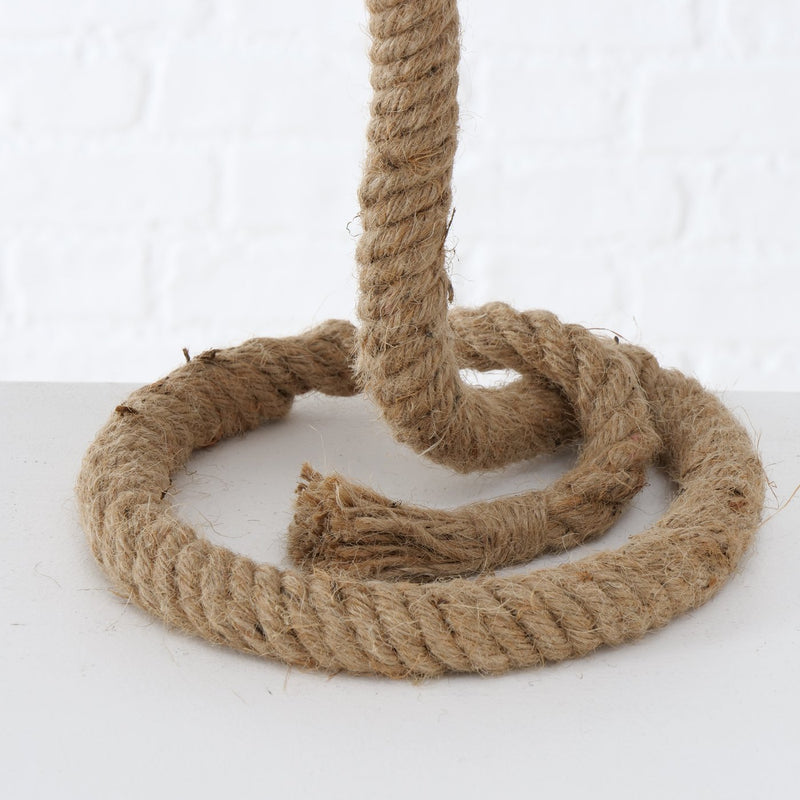 Maritime table lamp Rope Design with textile shade set of 2