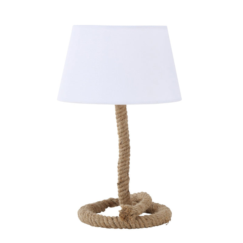 Maritime table lamp Rope Design with textile shade set of 2