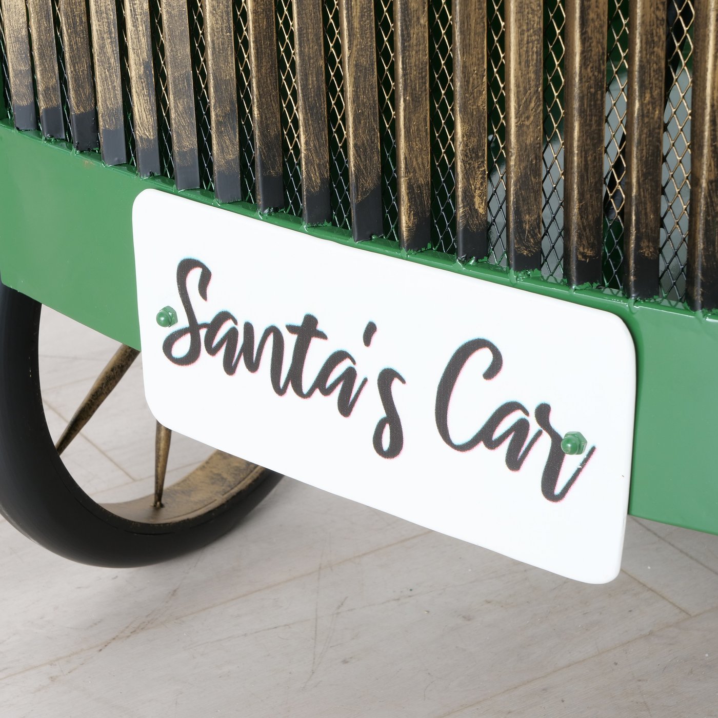 Christmas decoration Santa's Classic Car in a set of 2 – nostalgic vintage car made of metal