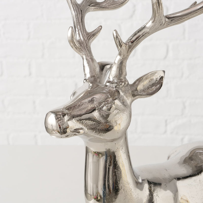 Silver champagne cooler deer with sleigh – elegant design made of aluminum