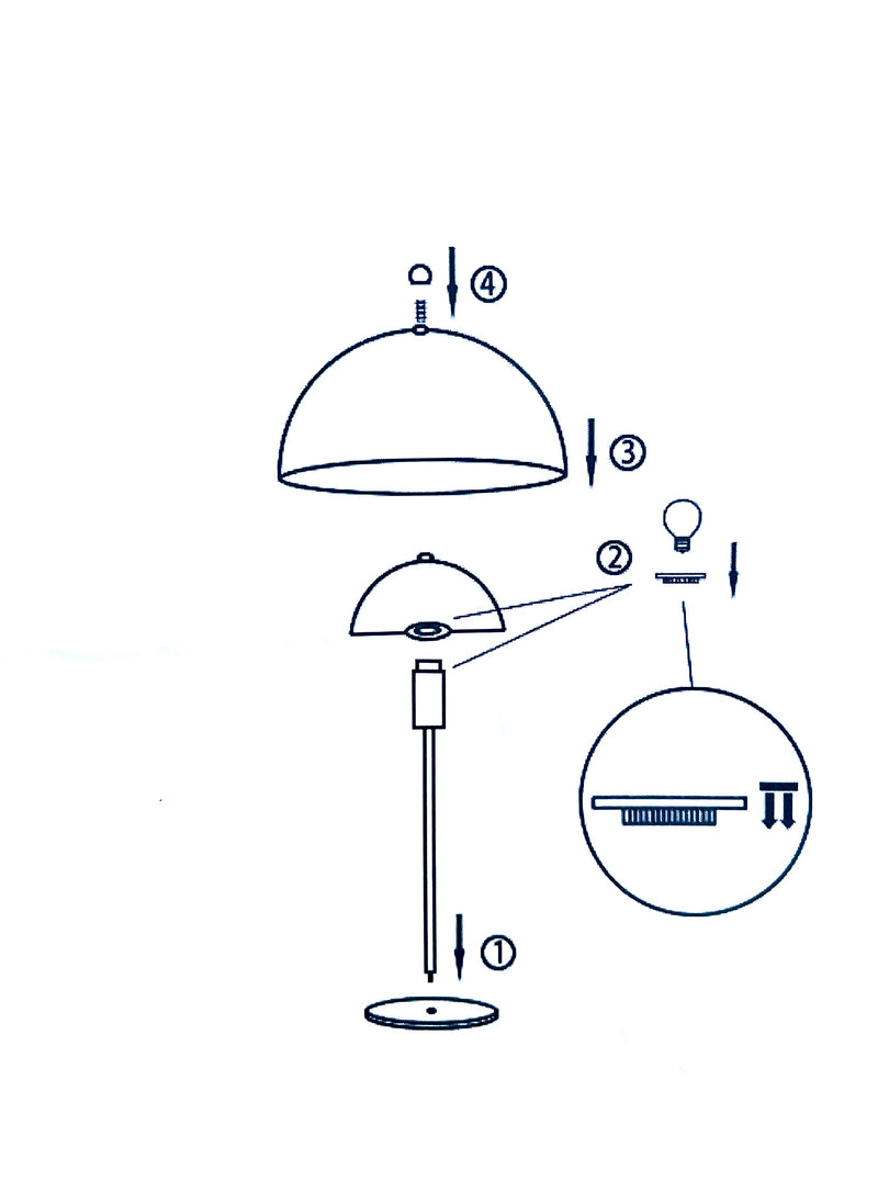 LED Petunia table lamp in black or high-gloss orange – elegant metal lamp