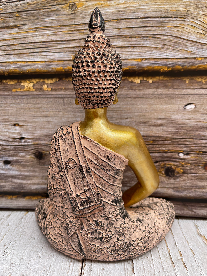 Buddha Figur in Gold Pink 23cm Feng Shui & Meditation