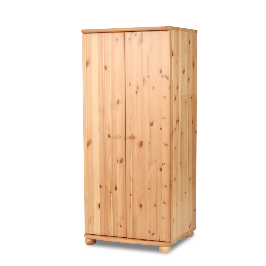 Claudia Kleiderschrank | Garderobenschrank 45 cm / 62 cm Tiefe | 100% Bio Kiefer Massivholz