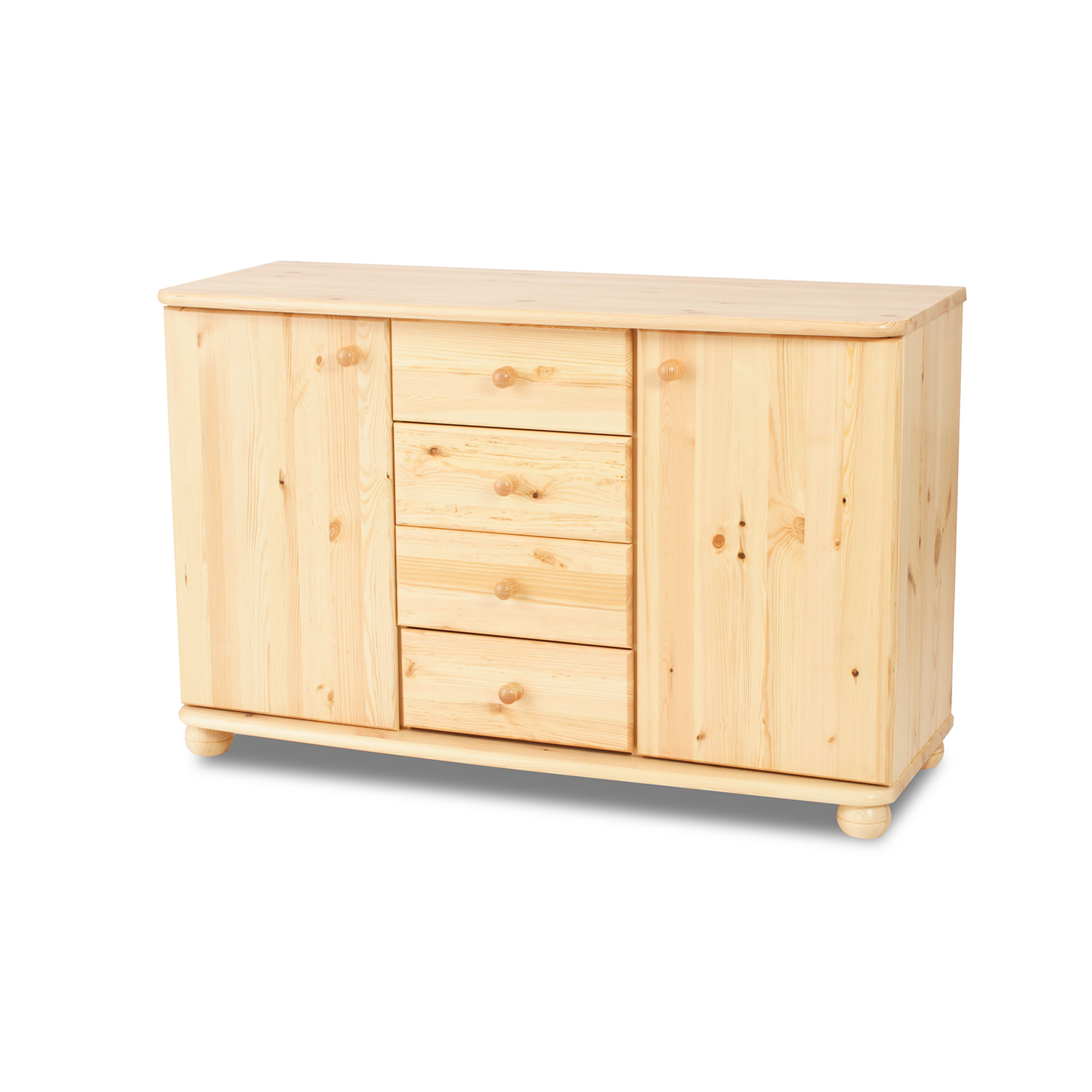 Claudia Kommode Sideboard | Anrichte | 4-Schubladen 2-Türig | 100% Bio Massivholz