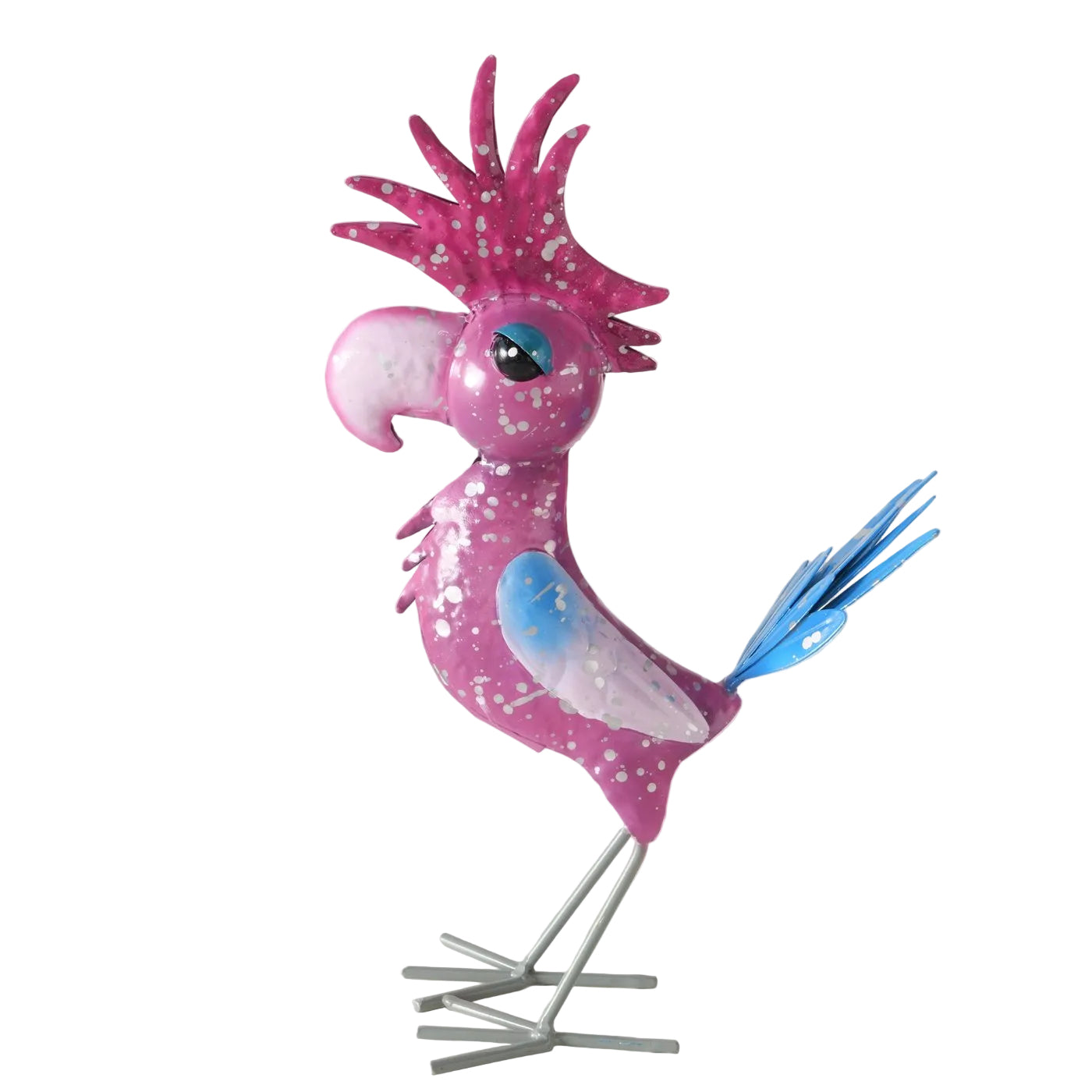 Metall Deko Vogel Jekyll Pink Lila Gartenfigur