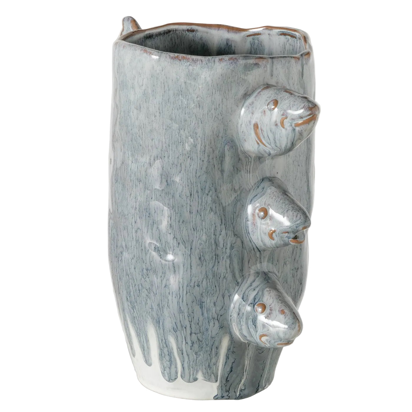 Marina Fisch Vase Graublau Porzellan Design
