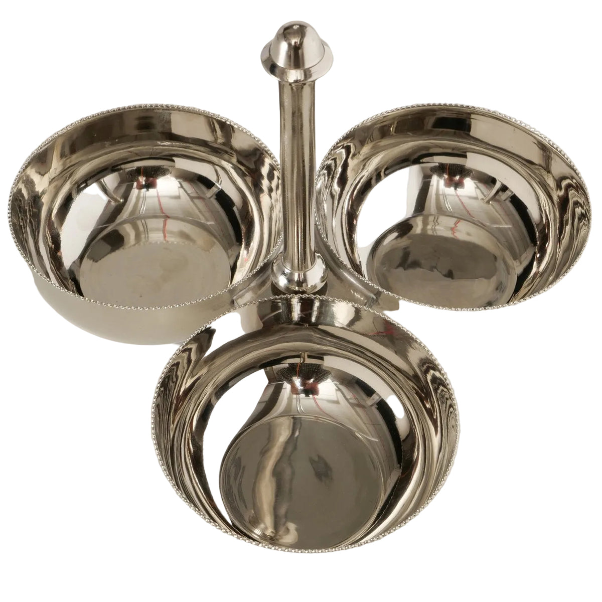 Servierschale Elega Silber 3-fach mit Tragegriff 20 cm