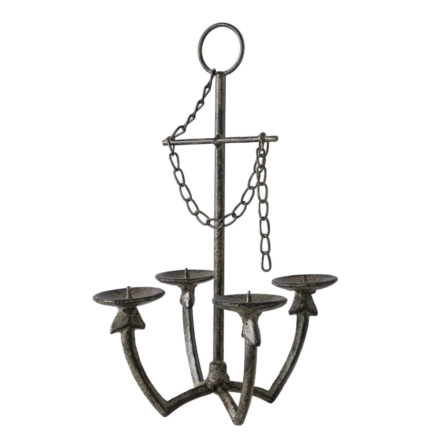 Kerzenleuchter Anchor aus Gusseisen handgefertigt braun matt