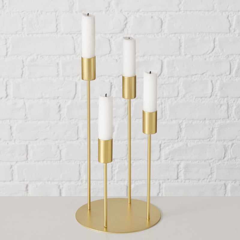 Elegante Junto kandelaar - goudkleurig metaal voor stijlvolle verlichting