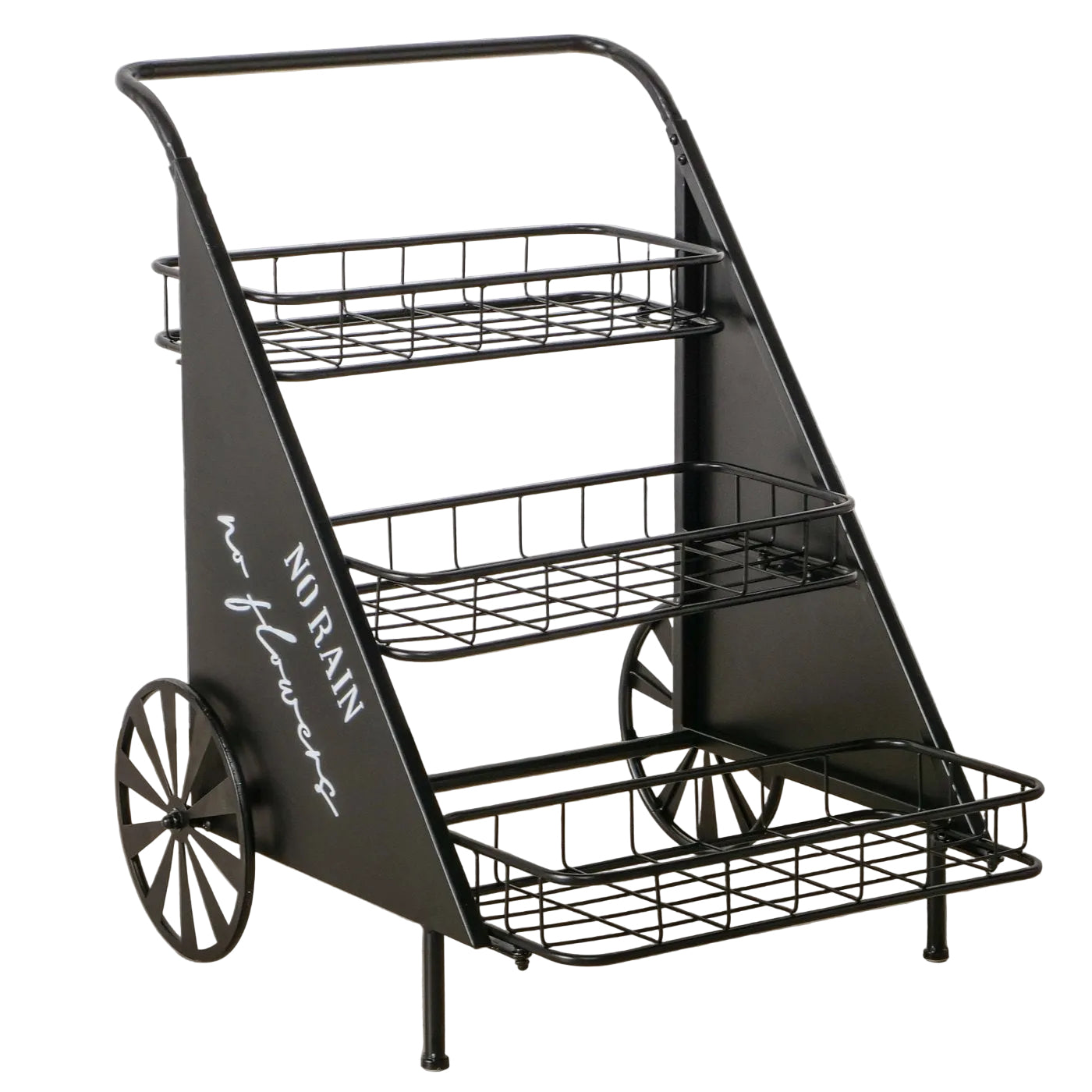 Blumentreppe Bayou aus Metall in Schwarz für Garten und Terrasse