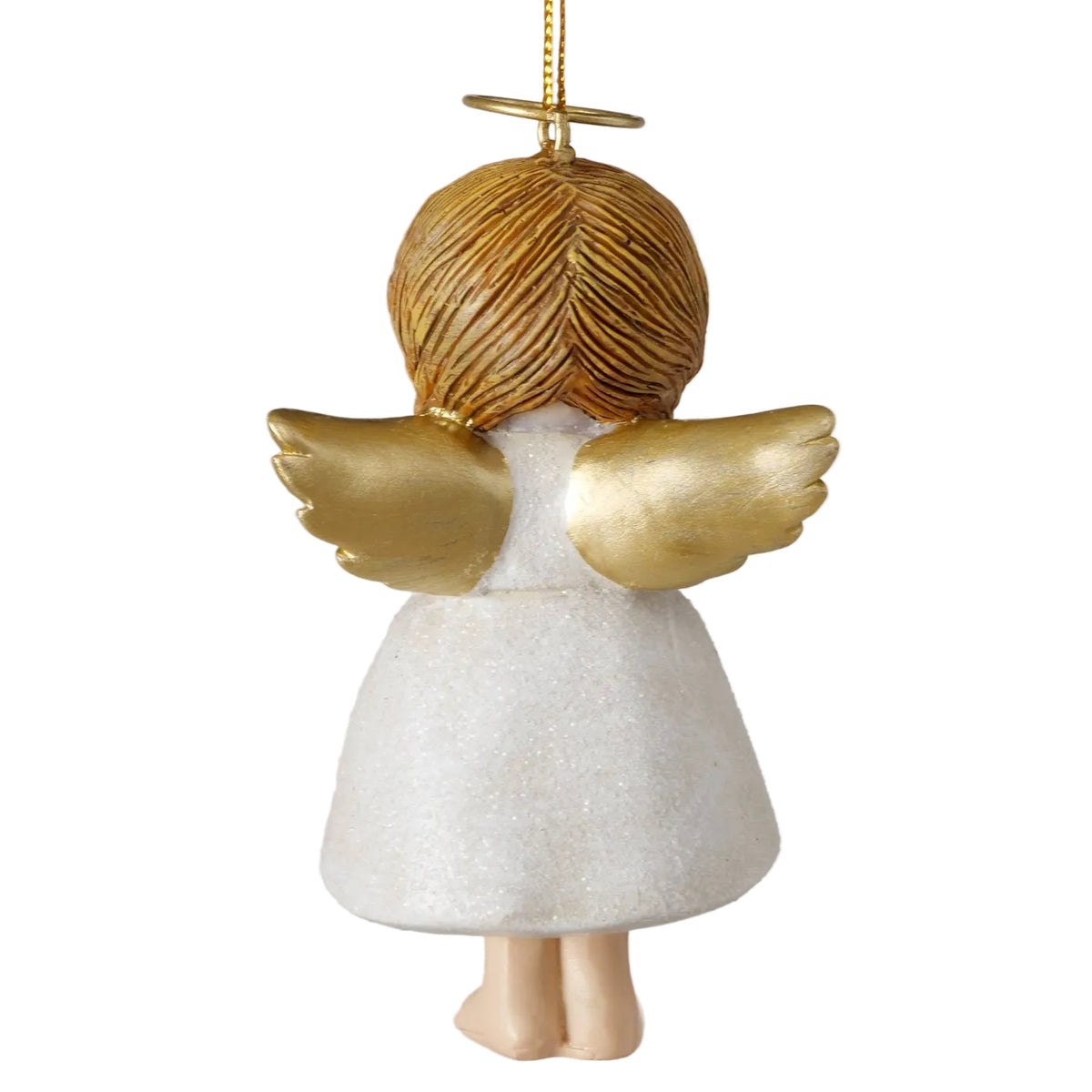 Weihnachtsanhänger Schutzengel Harriet mit Herz 2er Set gold weiß 9 cm