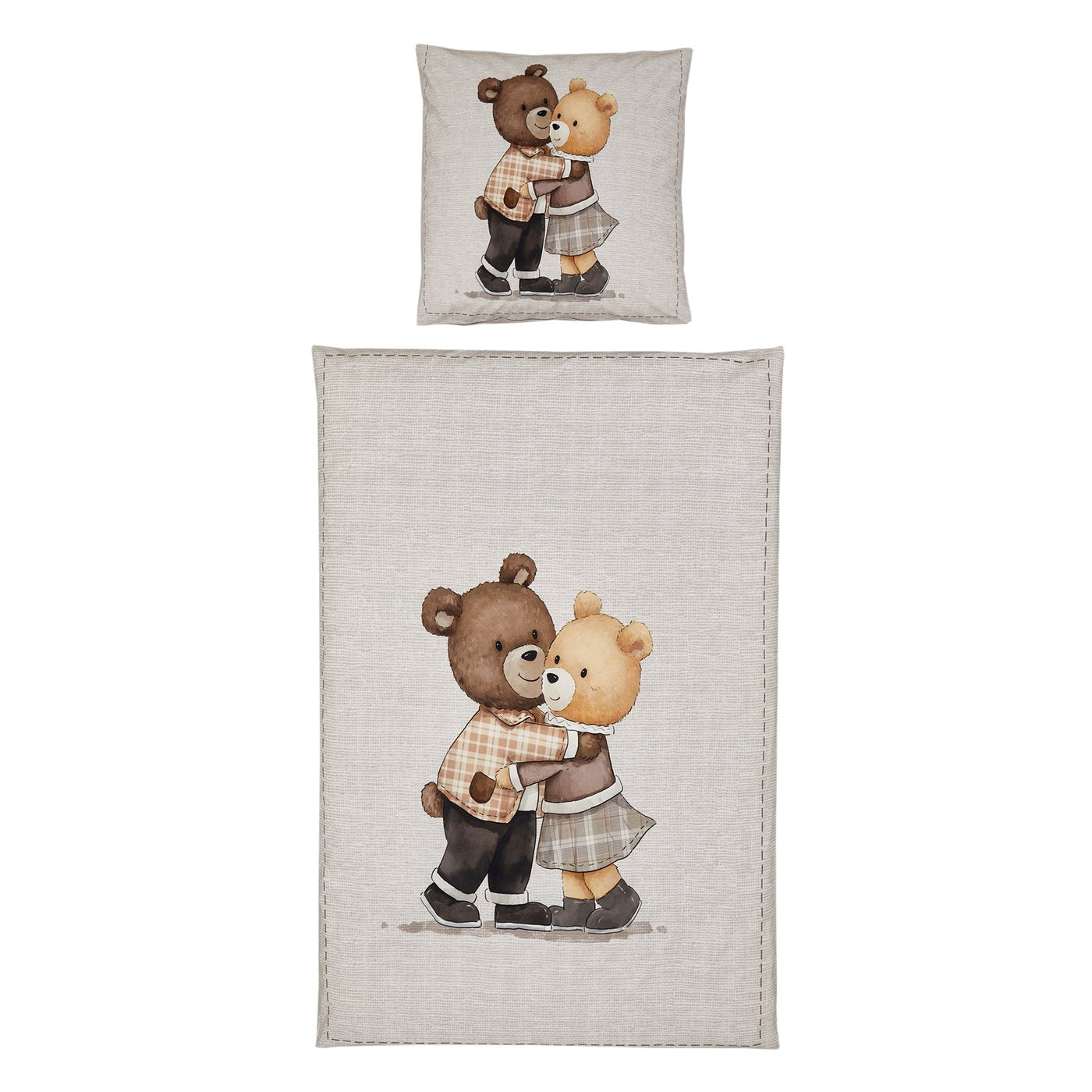 Henry Kuschelbär Wendebettwäsche 135x200 Bärendesign Beige Baumwollmix