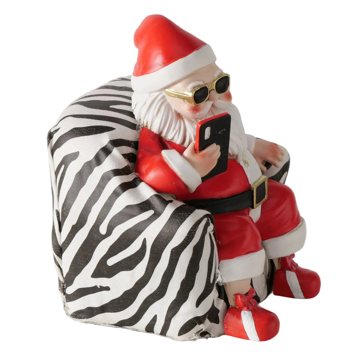 Weihnachtsmann Harries im Zebrasessel rot 19,5 cm