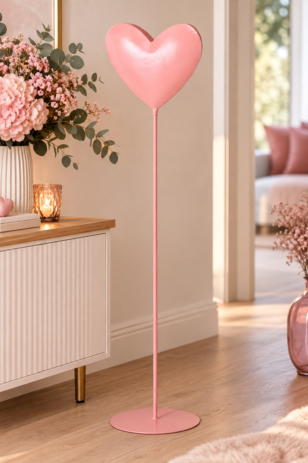 Dekoaufsteller Herz Amora Pink 102 cm