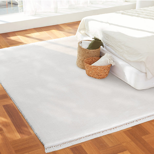 Sehrazat Teppich Collection Softy Serie 1850 white mit fransen - Ein Hauch von Luxus und Komfort für Ihr Zuhause