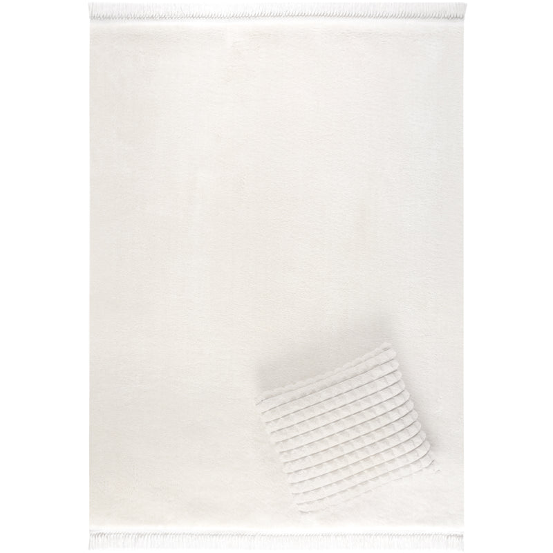 Sehrazat carpet Collection Softy series 1850 white with fringes - a touch of luxury and comfort for your home