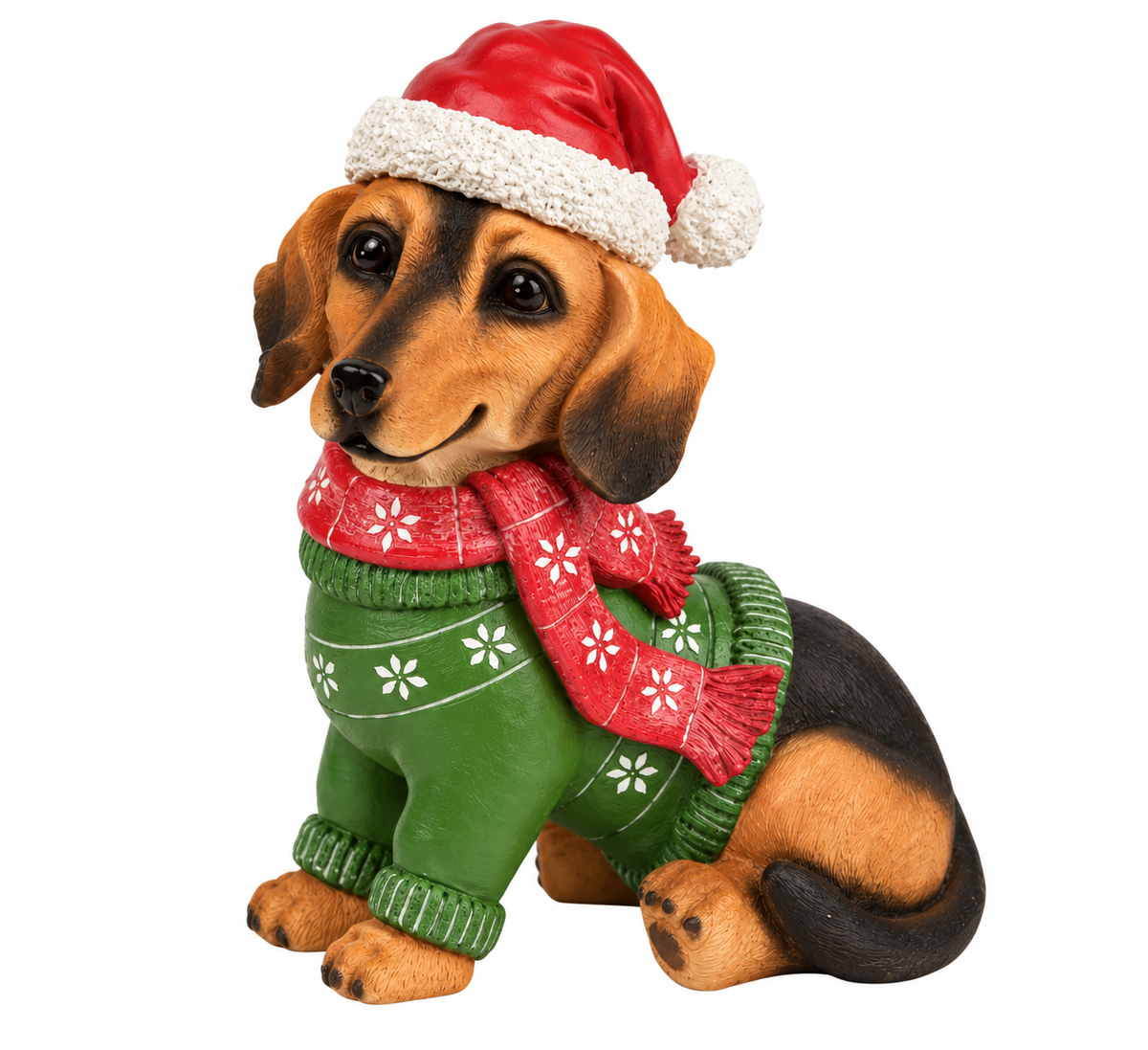 Dekofigur Weihnachtsdackel Festtagsfreund grün 29 cm