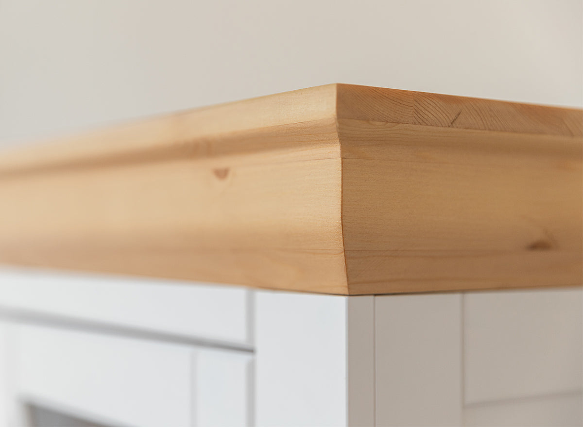 Milano Elite Massivholz Kiefer Vitrine 2D | Farbe Weiß/Kiefer