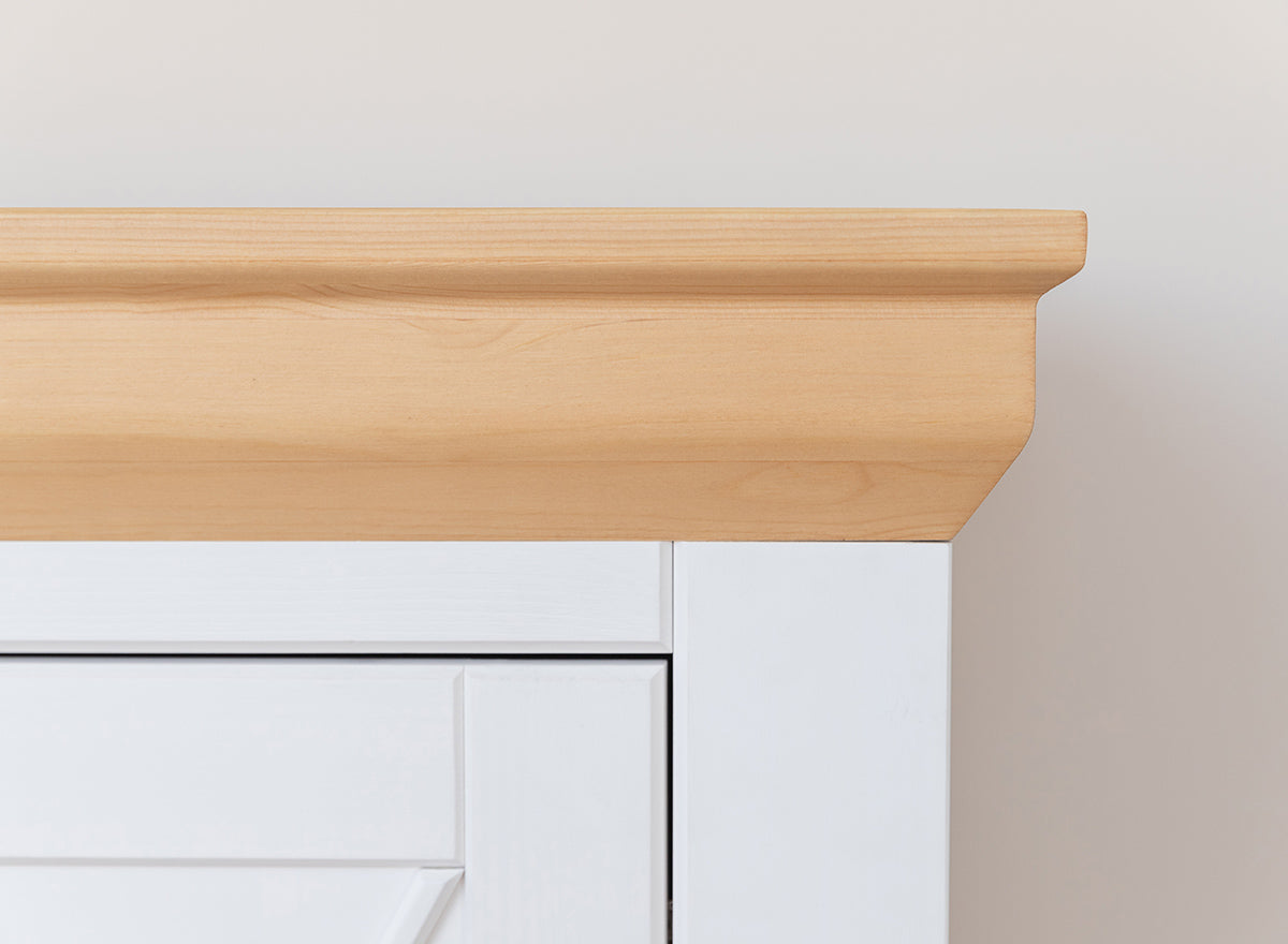 Milano Elite Massivholz Kiefer Vitrine 1.3 | Farbe Weiß/Kiefer