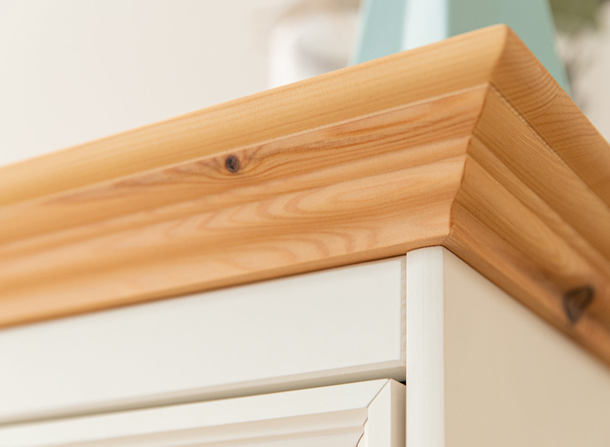 Bologna Elegante Massivholz Kiefer Kommode 3.3 | Farbe Weiß - Kiefer