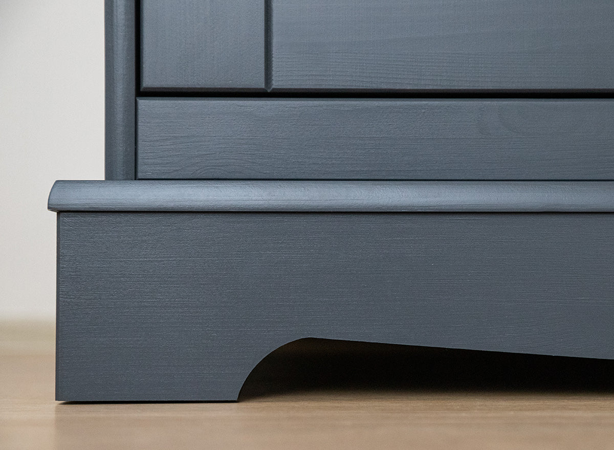 Bologna Elegante Massivholz Kiefer Vitrine 1-Türig | Farbe Graphit - Eiche