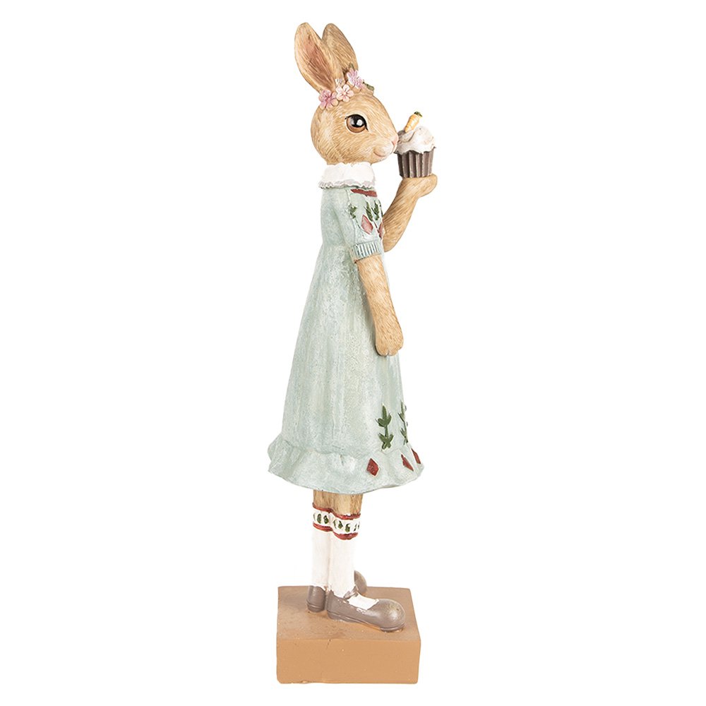 Dekorationsstatue Hase Braun Grün 9x8x28 cm