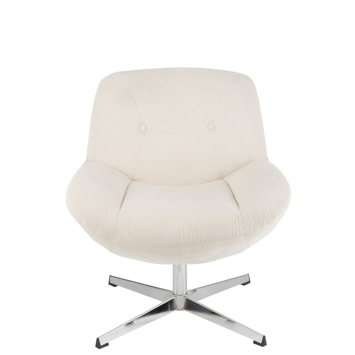 J-Line Loungesessel Chill Metal/Sperrholz Creme/Silber