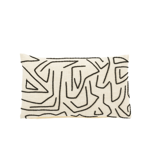 Rectangular decorative pillow with abstract pattern – Black and White Modern