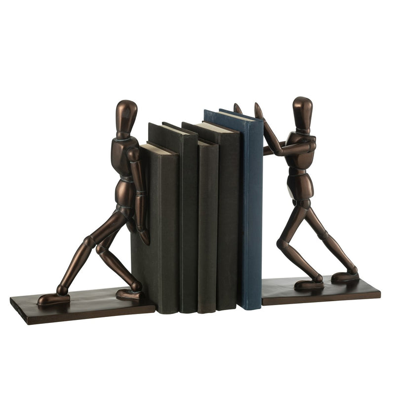 Set aus 2 Bücherstützen Figur Männer in Braun