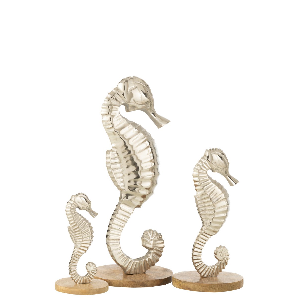 Dekoration Seepferdchen zu Fuß – Aluminium – Silber – groß