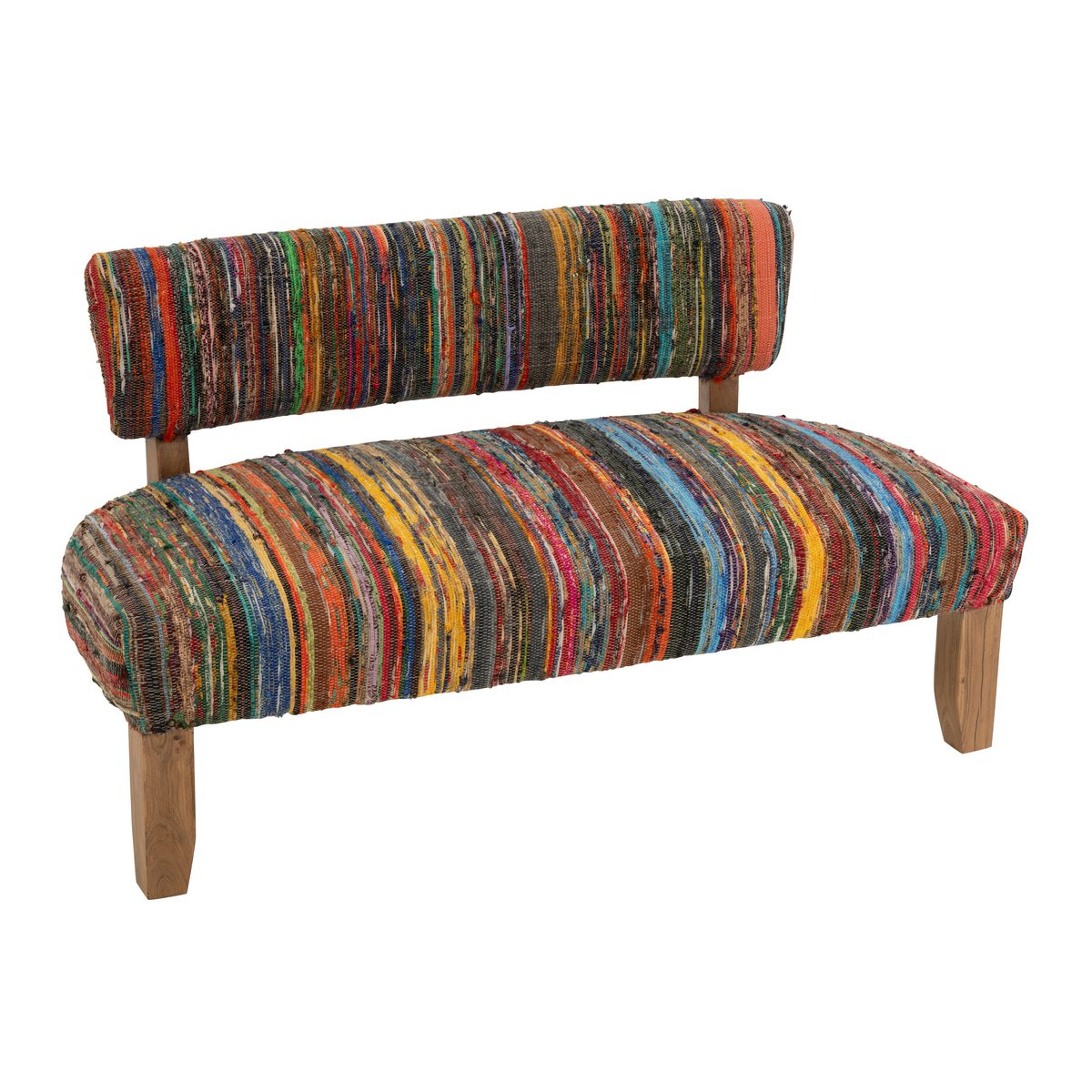 J-Line Sofa 2 Personen Chindi Holz/Textil-Mix