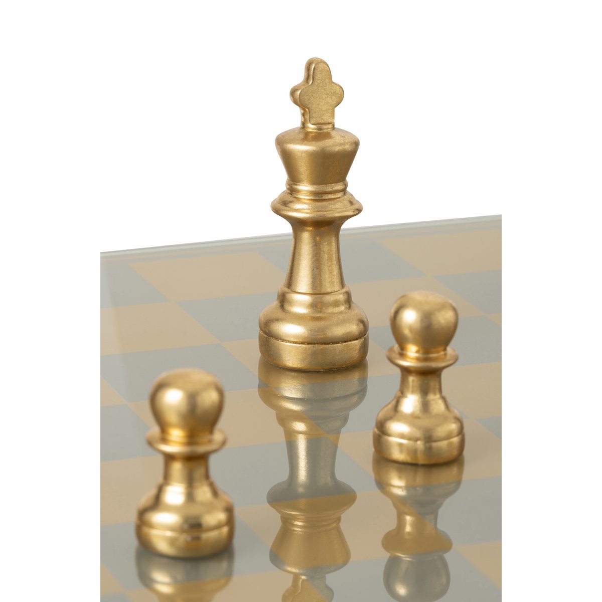 Schachset Gold Polyresin Luxus Deko Schachbrett 61cm