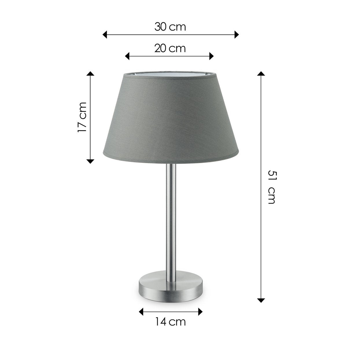 Tischleuchte Largo - E27 Anthrazit 30cm