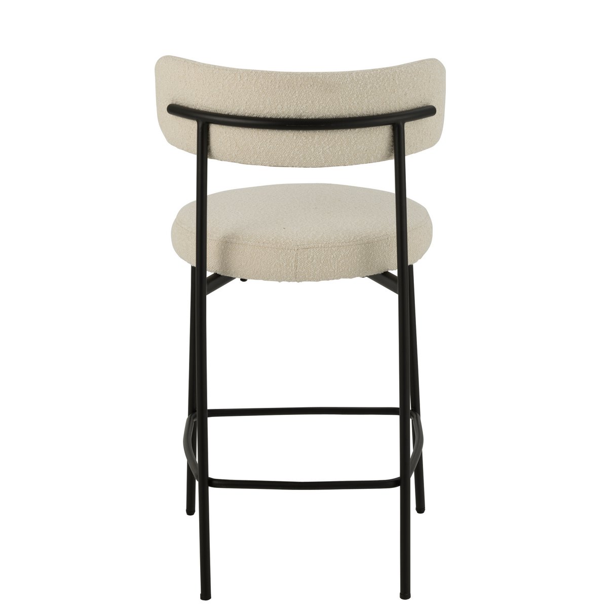 J-Line Bar Stool Boucle Plywood/Polyester White/Black