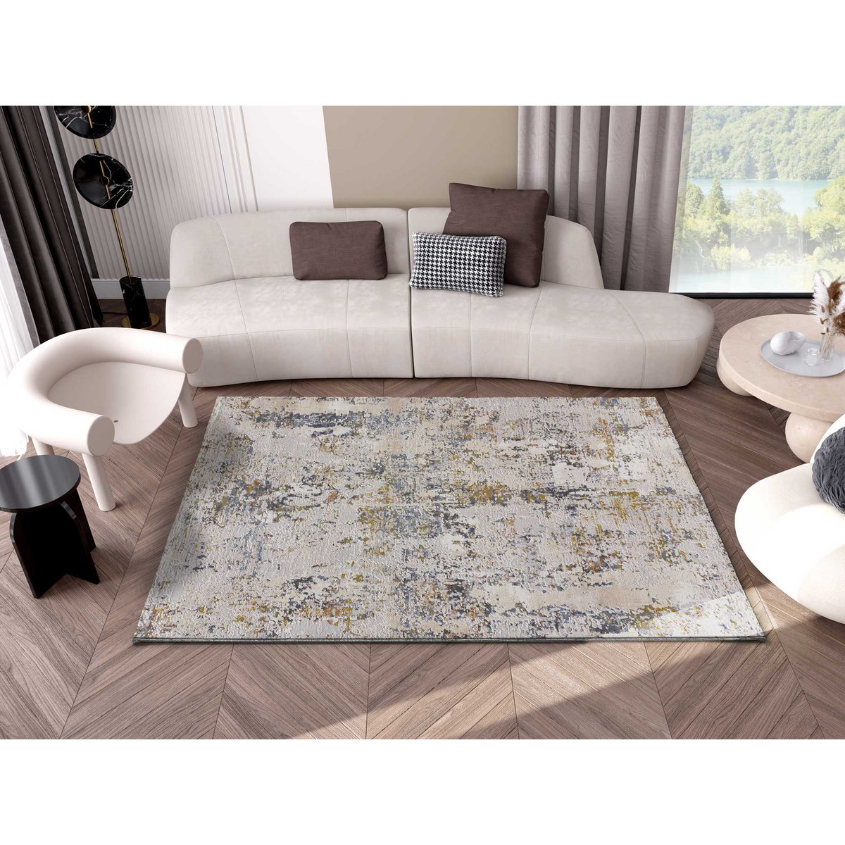Vintage Polyester Sfumato Polyester Effektiver Design Teppich