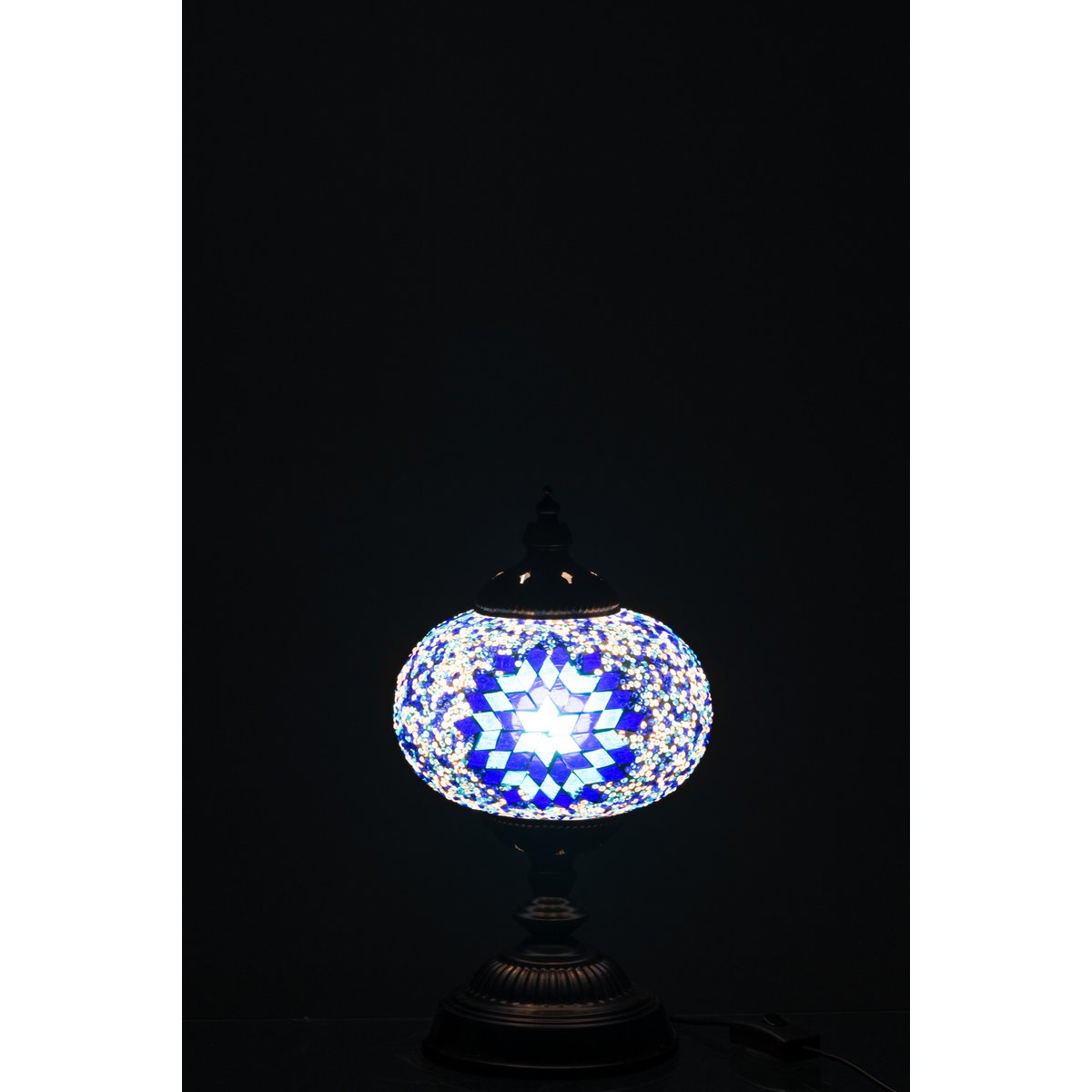 J-Line Lampe Mosaik Glas/Metall Blau