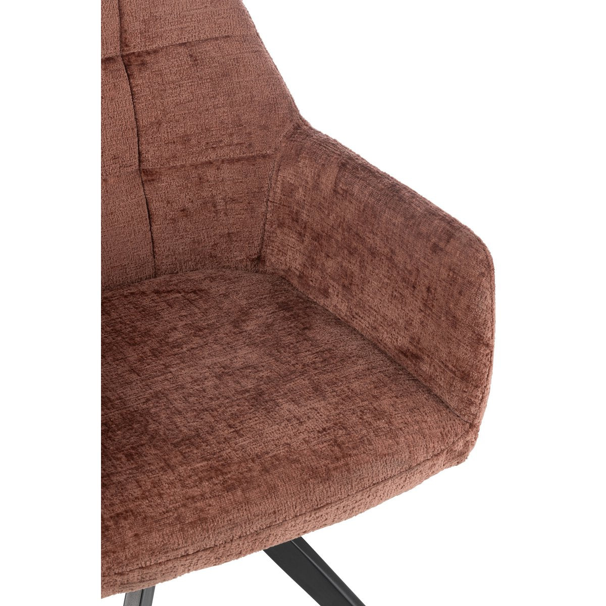 Bruin gestoffeerde stoel Louna met metalen frame, 85 cm