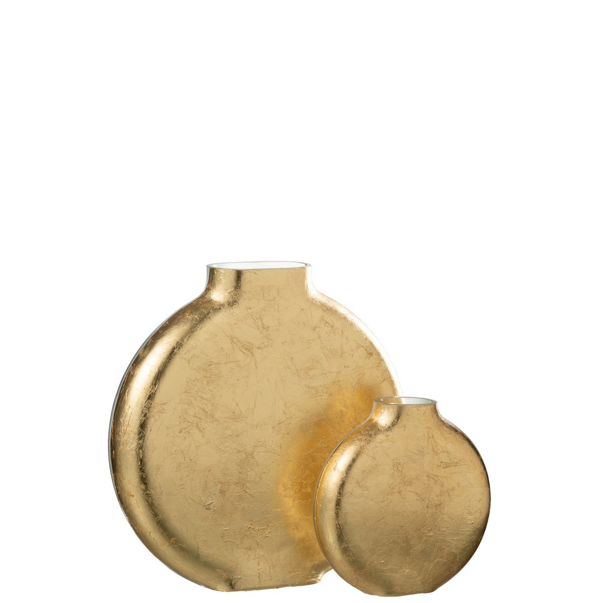 J-Line Vaas Miki - glas - transparant/goud - groot