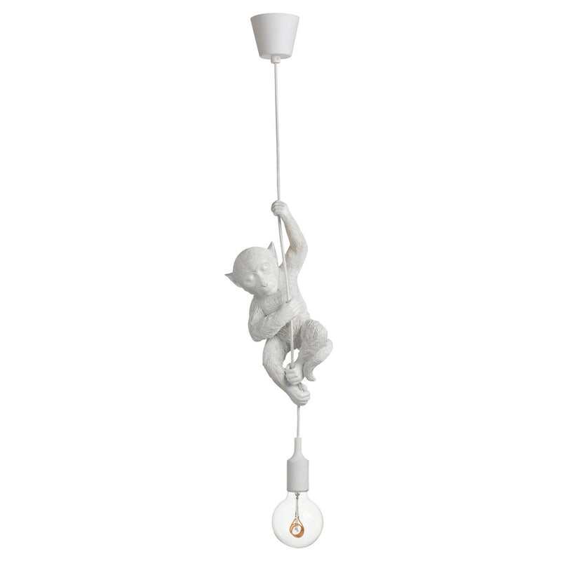 Hanglamp "Monkey" gemaakt van polyresin in de kleur wit
