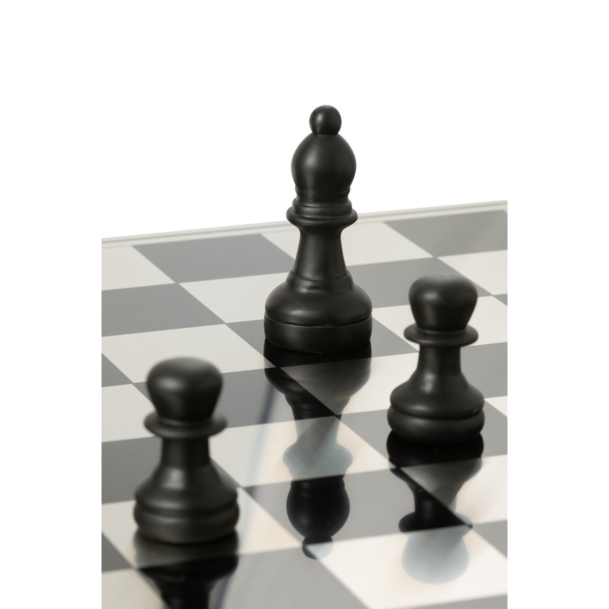 Schachset Polyresin Gold Schwarz Deko Luxus Schachbrett 61cm