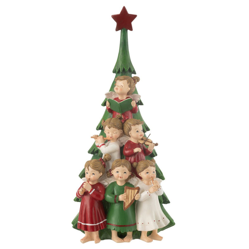 Kerstboom met zingend engelenkoor - 34,5 cm