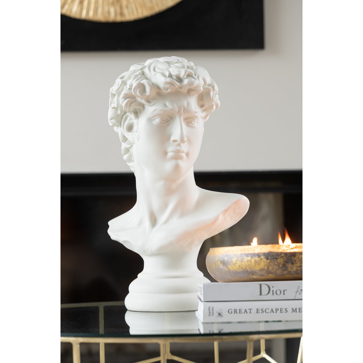 J-Line Büste David Resin weiß groß