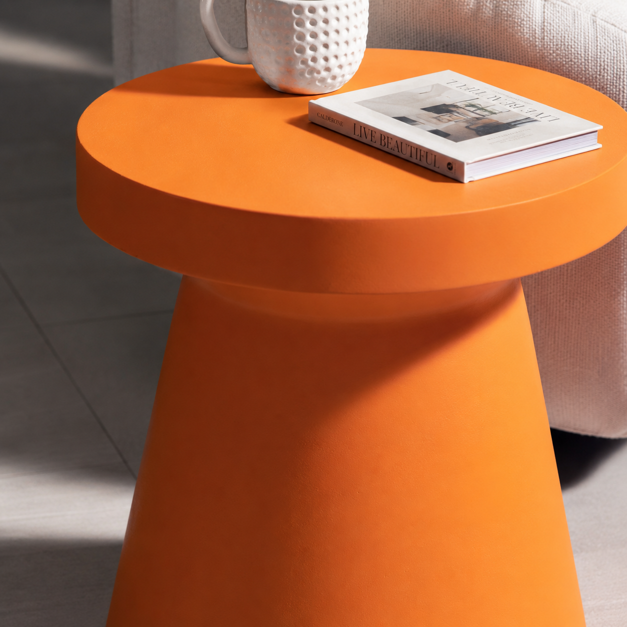 Beistelltisch Salvatore orange rund 35 cm modern